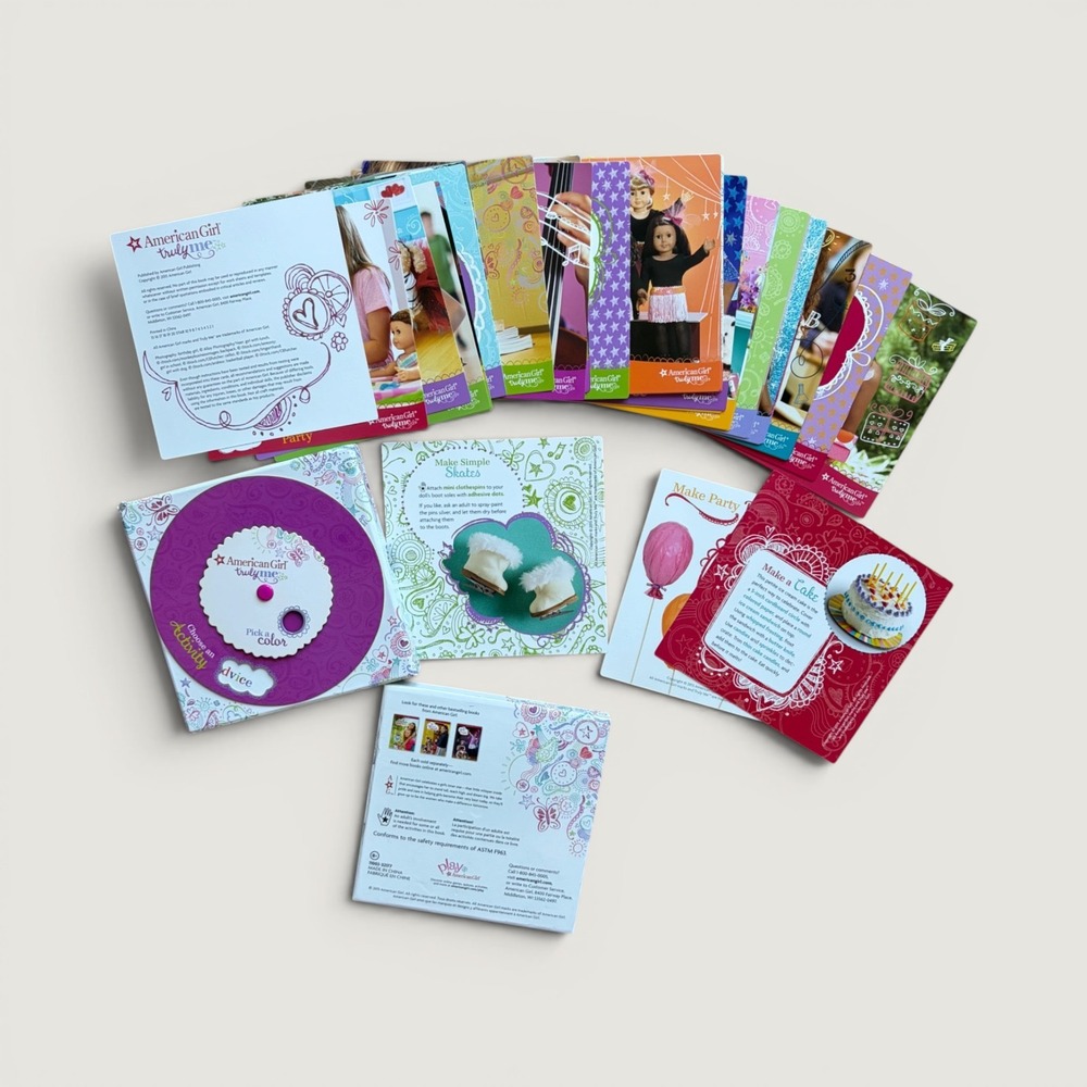 American Girl Truly Me Activity Card Set DIY Crafts Recipes Spinner Box 2015